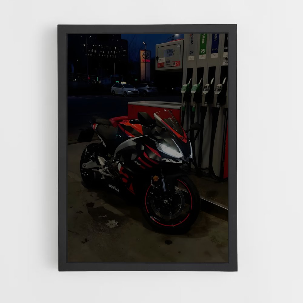 Poster Nuit Moto – affiche Aprilia (vue 2)